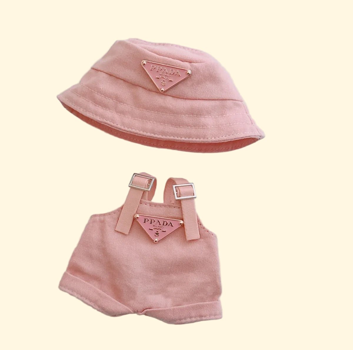 Stylish Outfit Set for Labubu Figure – Bucket Hat & Overalls - ImLabubu