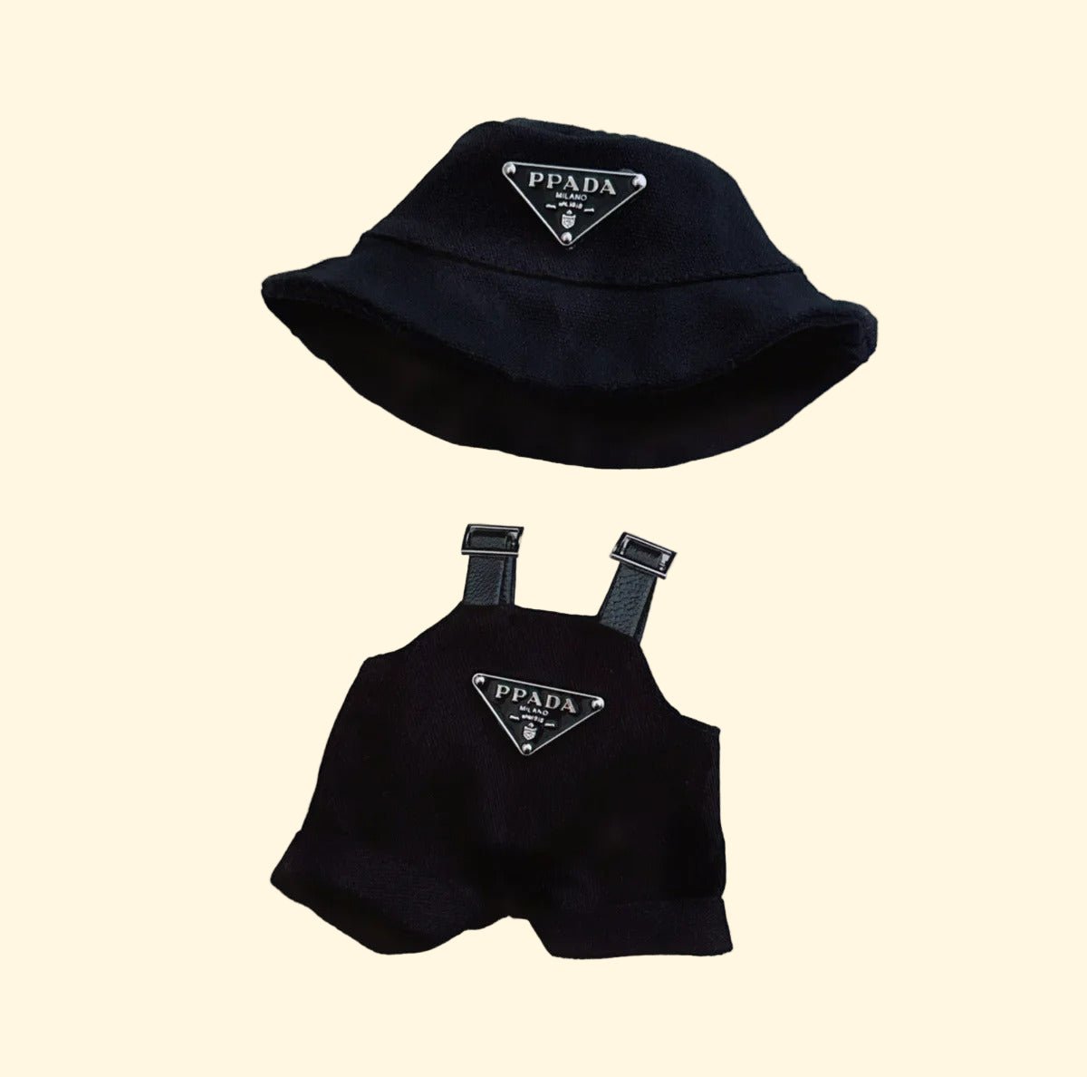Stylish Outfit Set for Labubu Figure – Bucket Hat & Overalls - ImLabubu