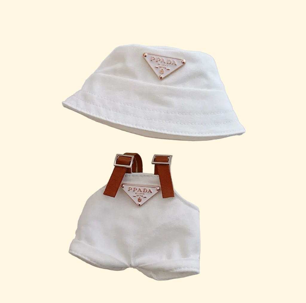 Stylish Outfit Set for Labubu Figure – Bucket Hat & Overalls - ImLabubu